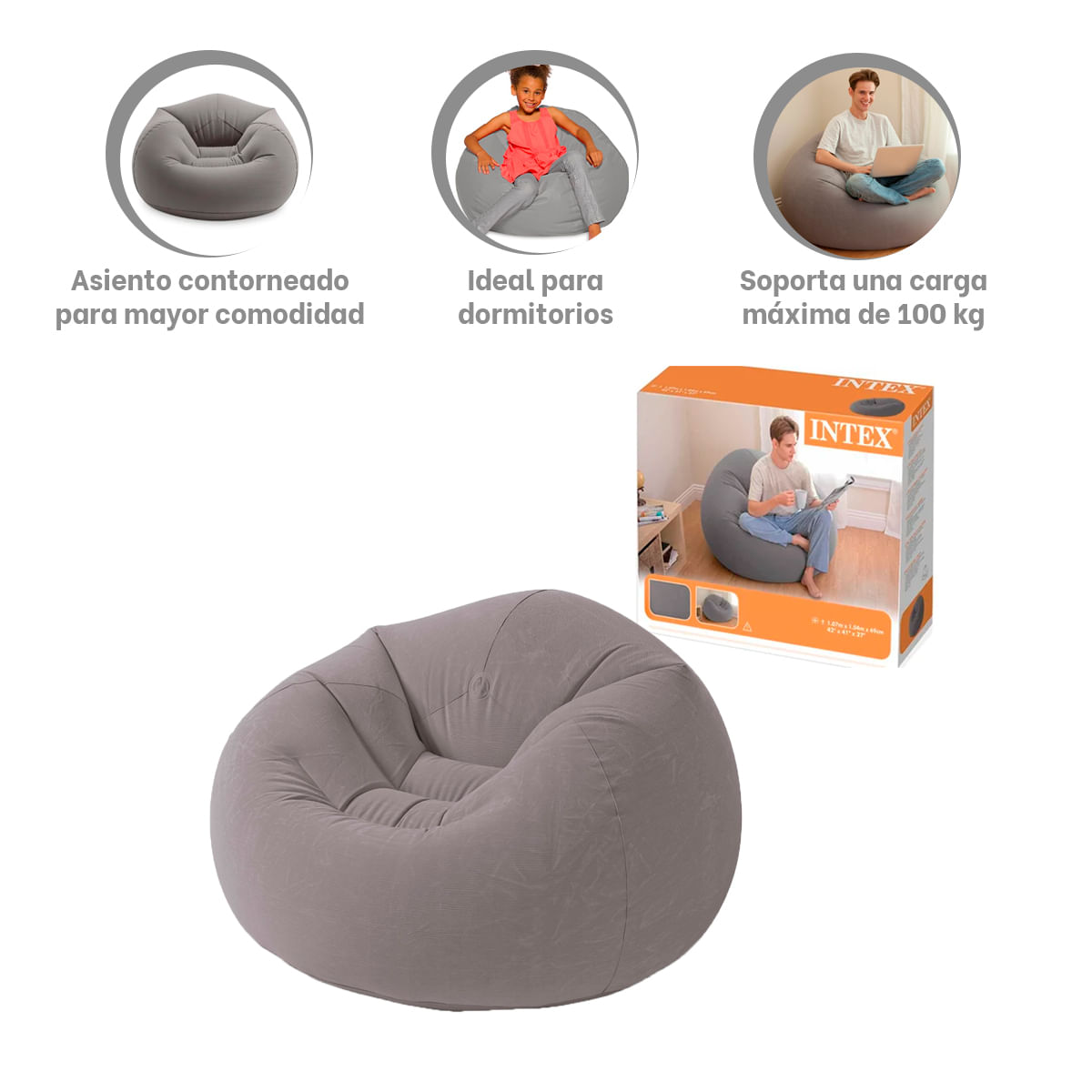 Comodo Sofa de Color Plomo de Buena Calidad