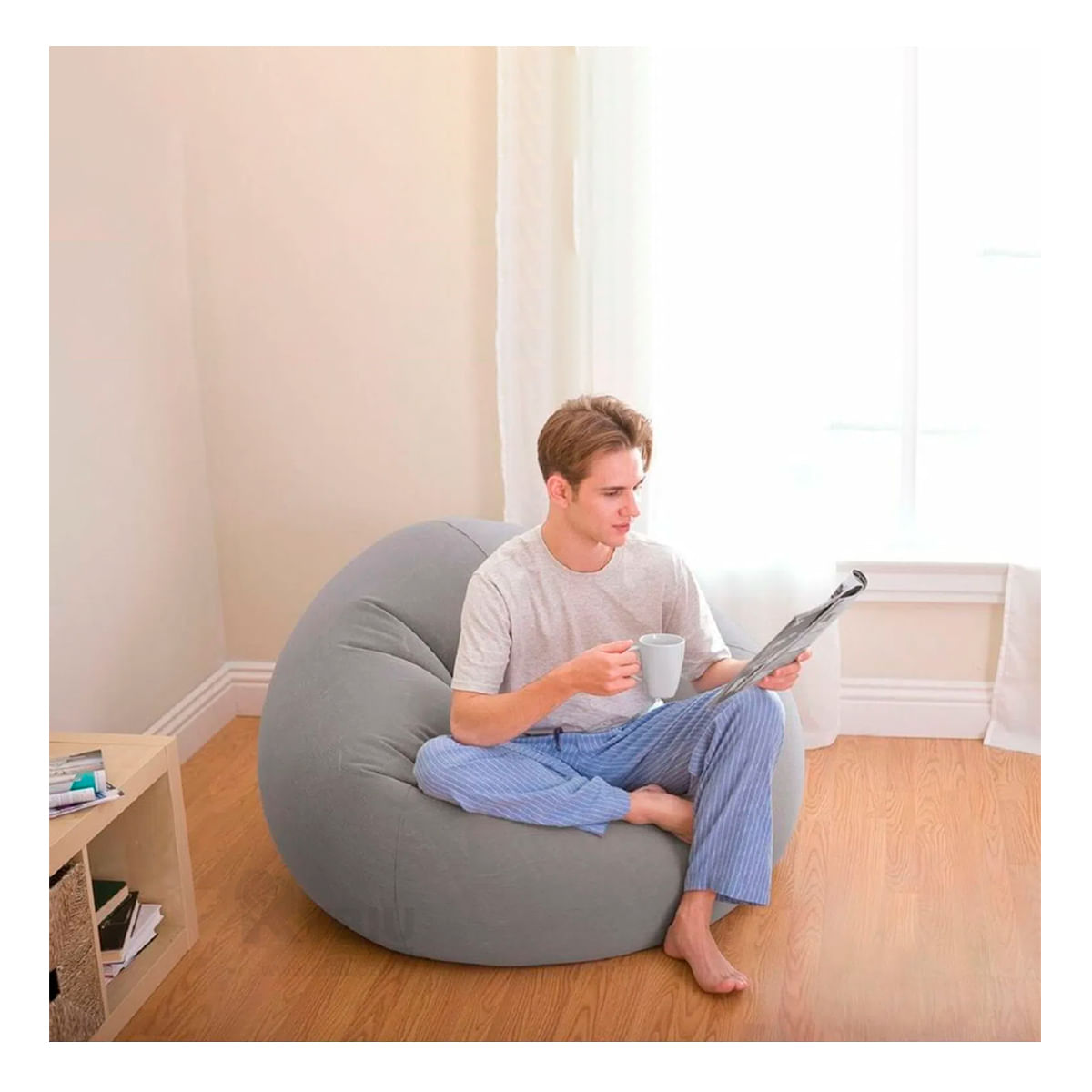 Comodo Asiento Plomo de Material Poliester