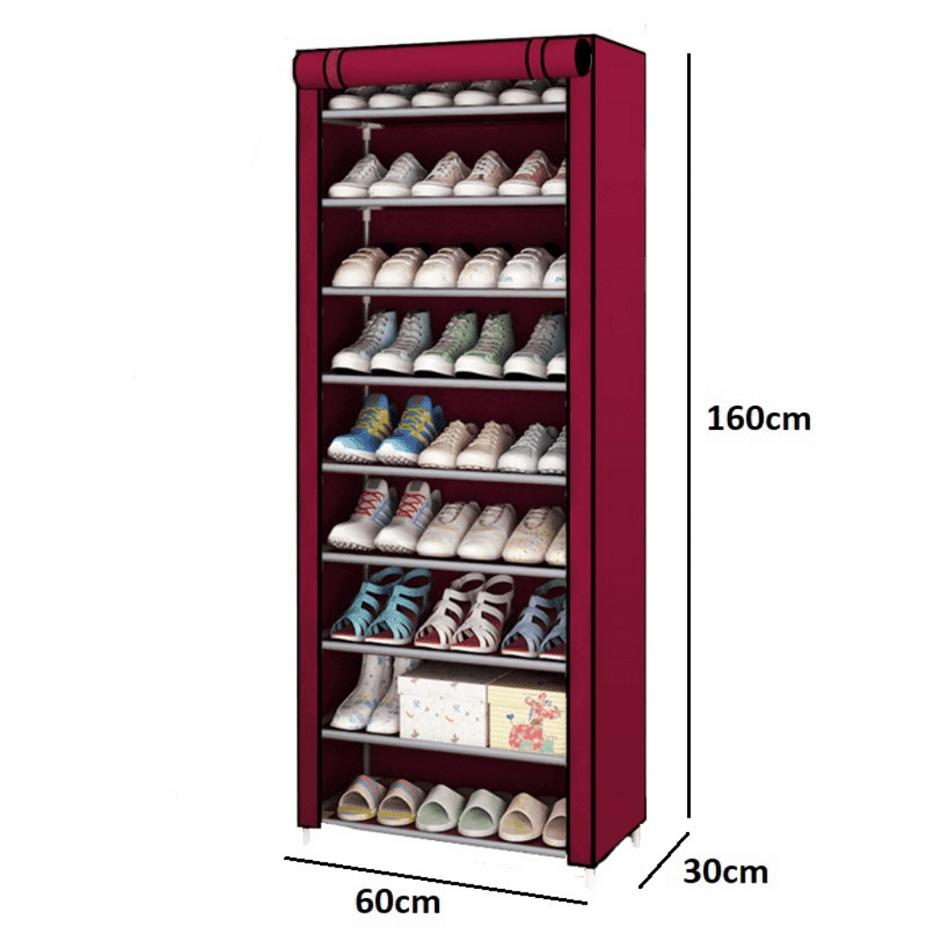 Organizador de Zapatos Armable Zapatera de 9 niveles Con Funda