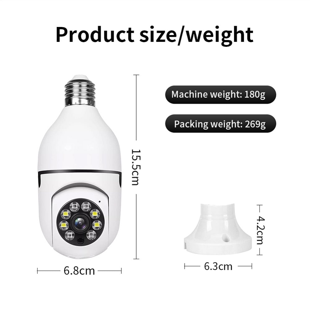 Cámara Tipo Foco Inteligente Wifi Con Vision Nocturna Remota - Promart
