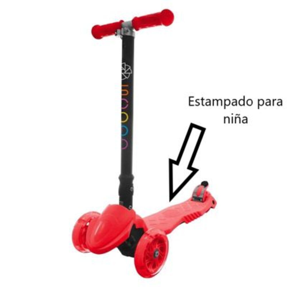 Scooter Plegable Rojo Infantil Con Luces