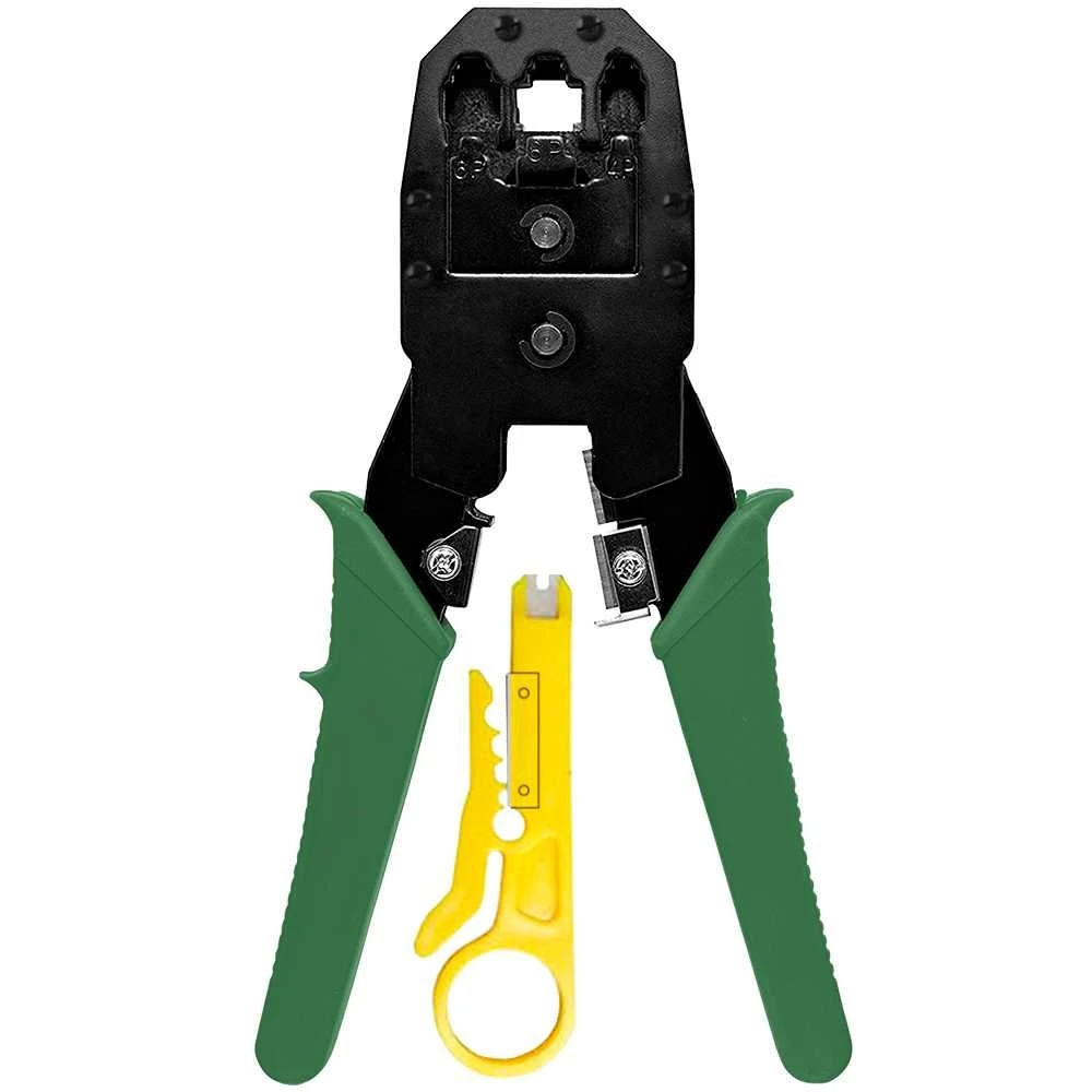 Crimpeador Ponchadora Rj45 Cable De Red 8P 6P Pela De Cable - Verde