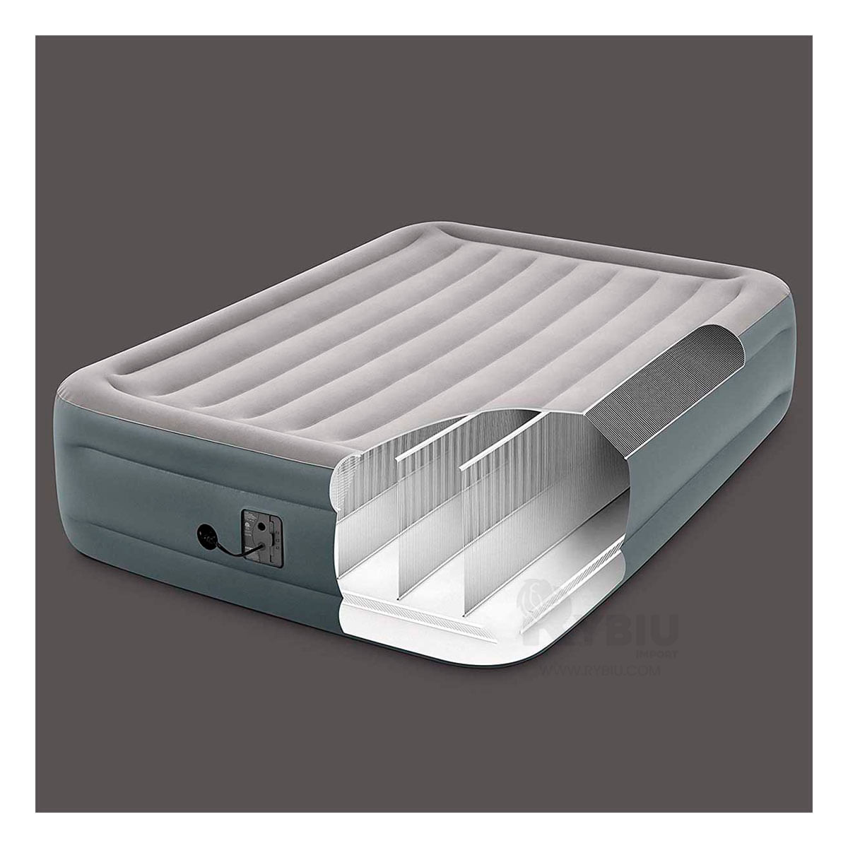 Cama Inflable Plus Queen Intex de Color Gris