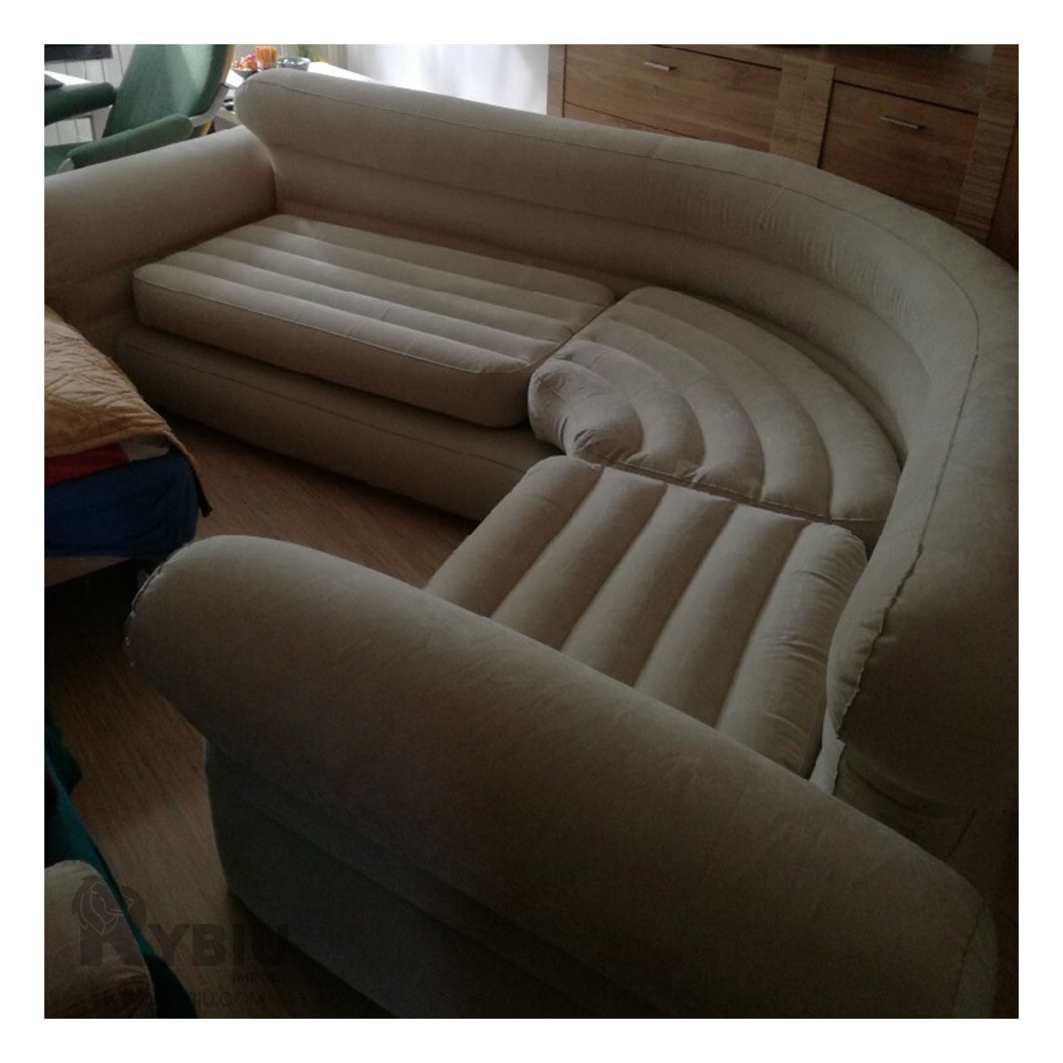 Banco Inflable de Valvula 2 en 1 Extra Ancha Bronceado