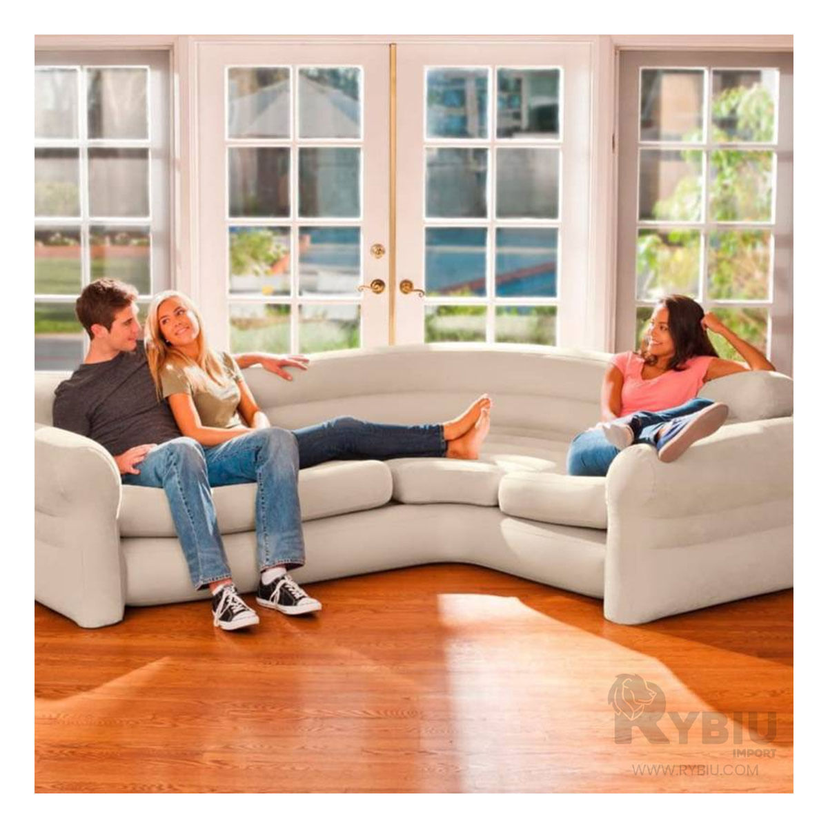 Sofa Intex Familiar de Color Bronceado