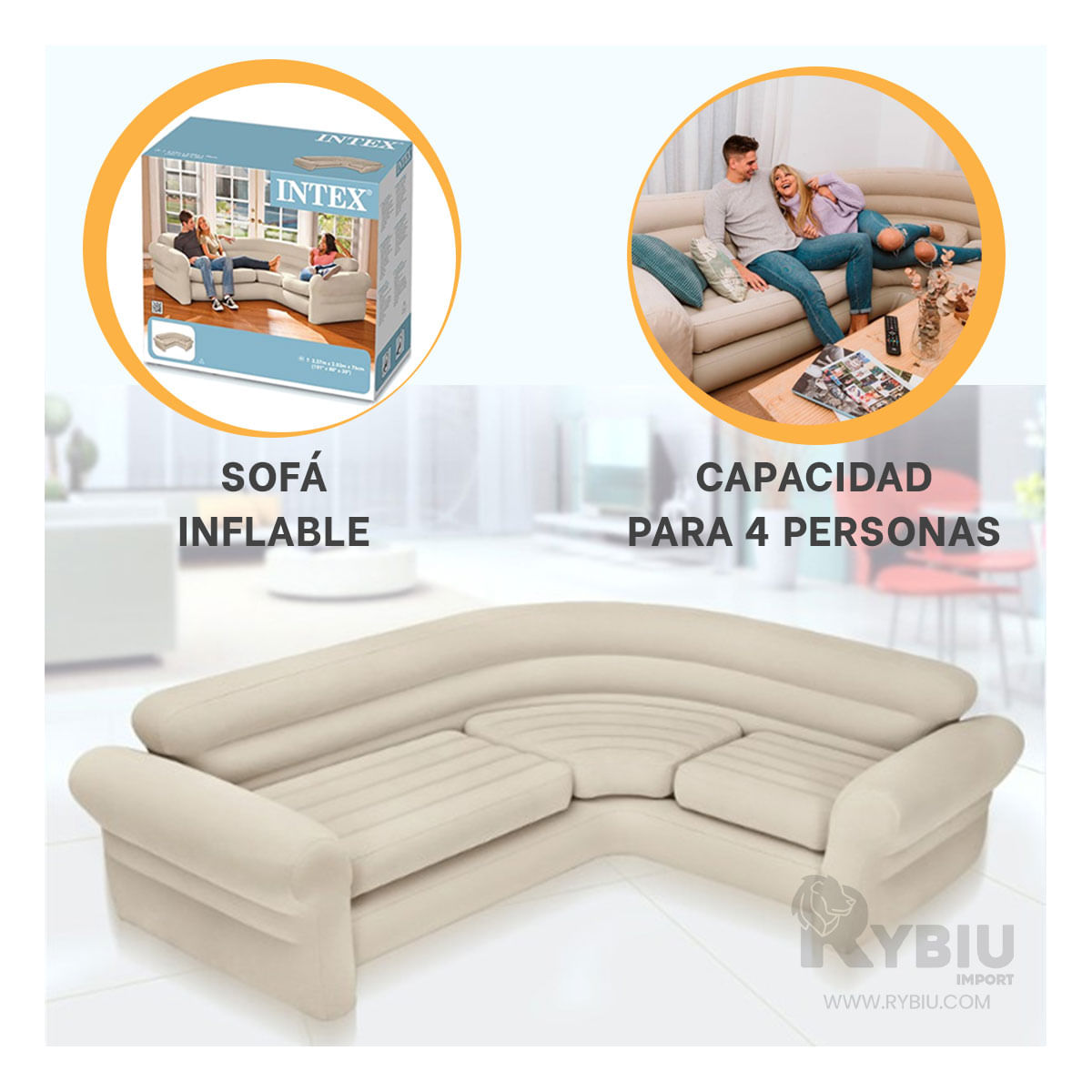 Sillon de Inflado Rapido Color Bronceado