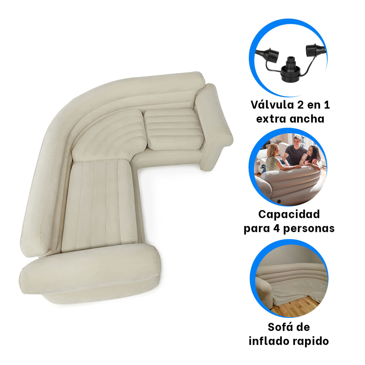 Asiento Inflable Intex de Color Bronceado