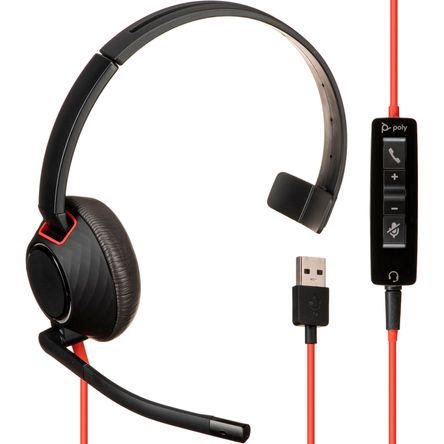 Auriculares On Ear Mono Plantronics Blackwire 5210 Usb Type A