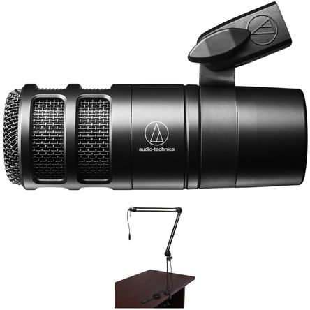 Kit de Micrófono para Podcast Audio Technica At2040 con Brazo de Transmisión