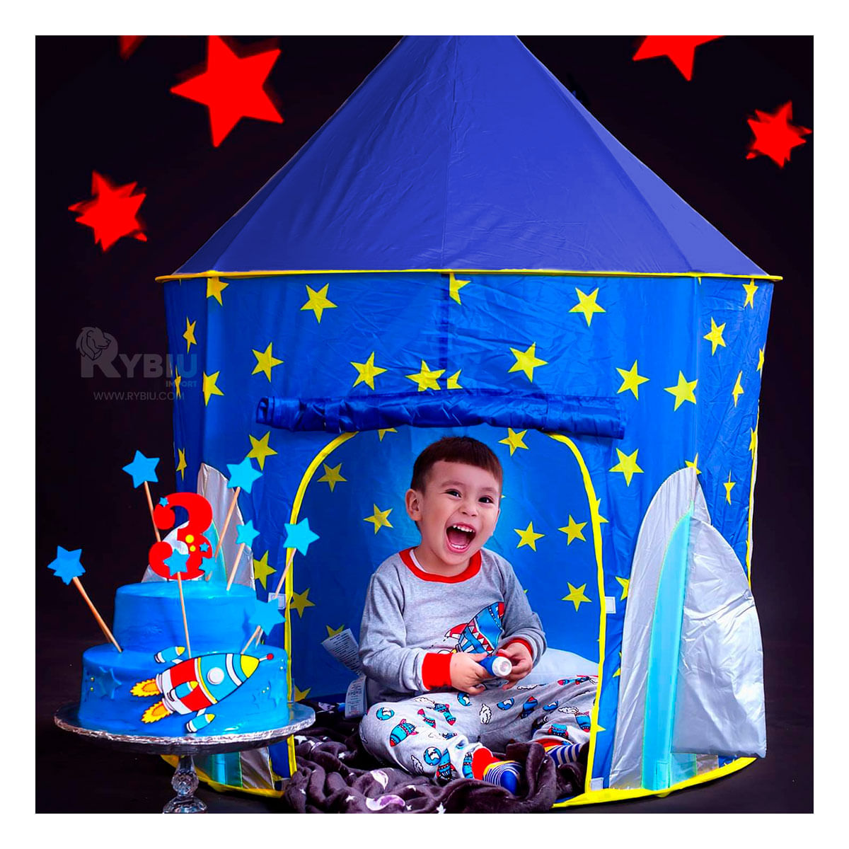 Seguro Juego de Carpa 3 Piezas Azul Infantil
