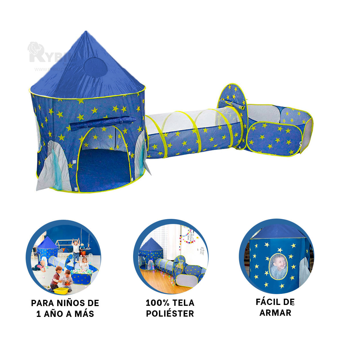 Juguete Azul 3 Piezas de Poliester Infantil