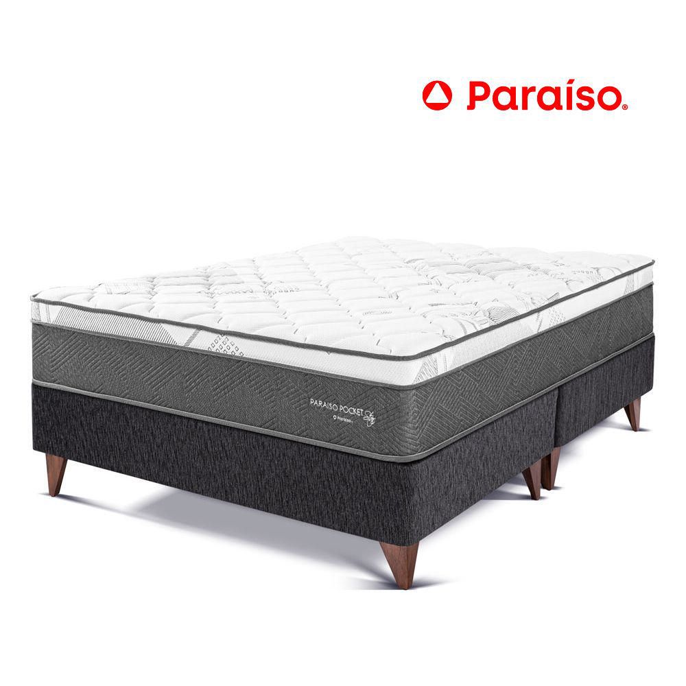 Cama Europea Paraíso Pocket Star Queen - Charcoal