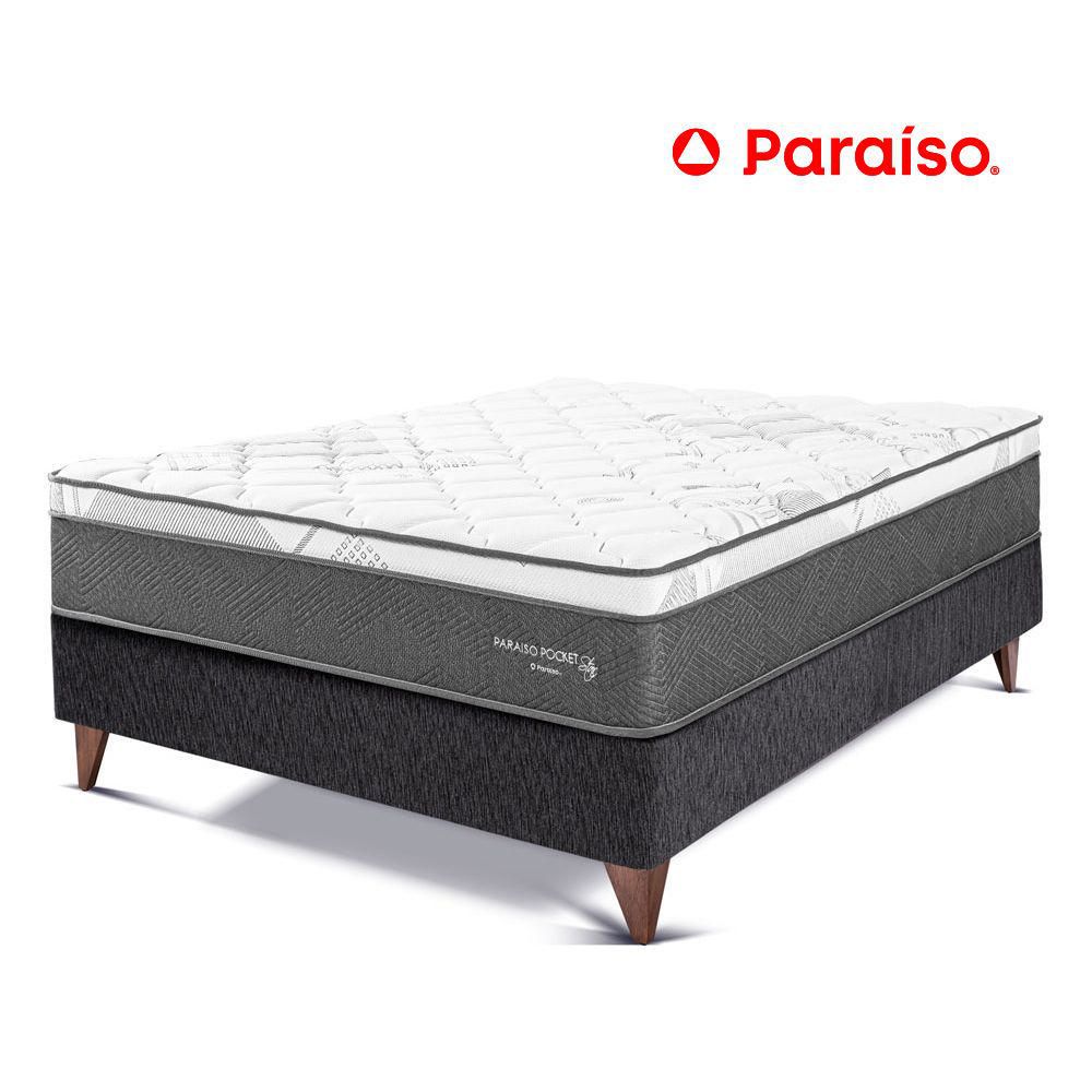 Cama Europea Paraíso Pocket Star 2 Plz - Charcoal