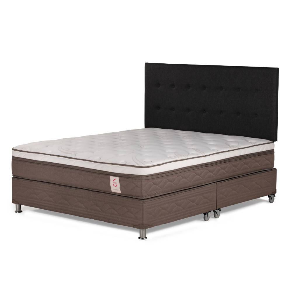 Dormitorio Box Tarima New Style 6 Queen + Cabecera West Grafito