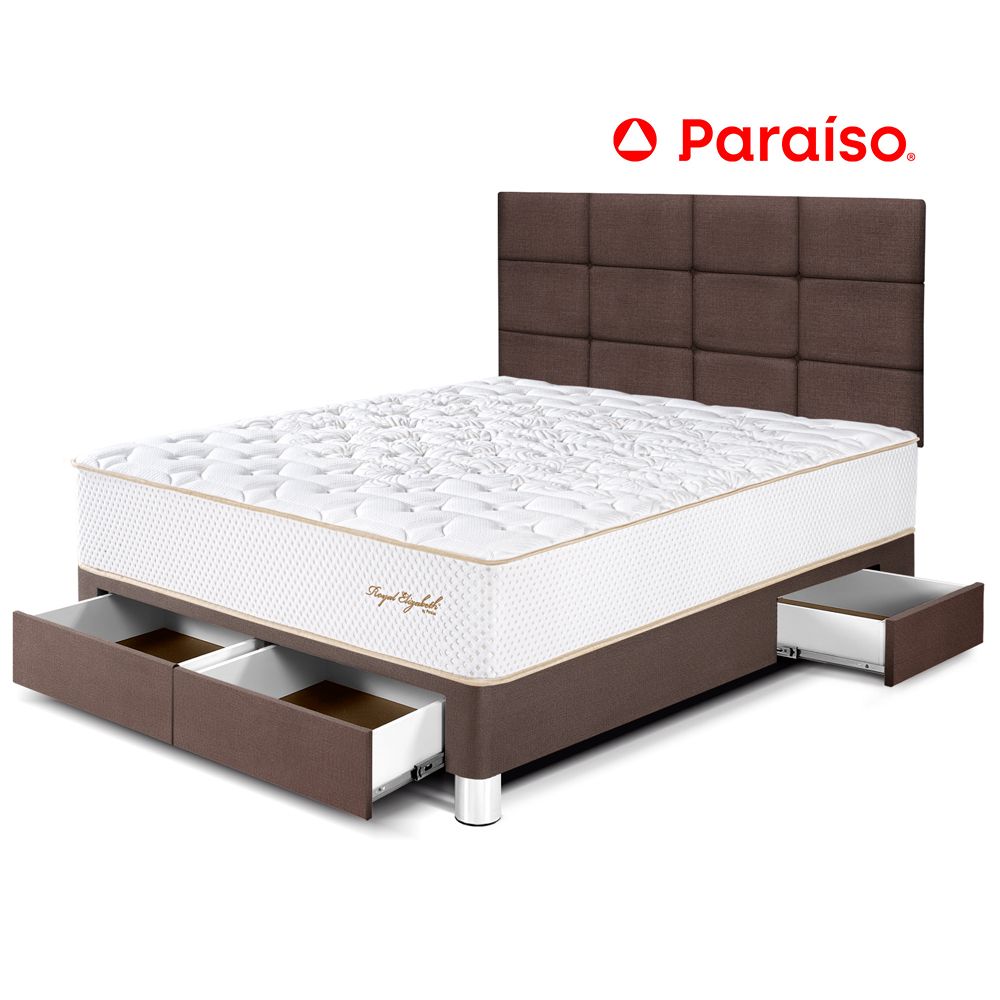 Dormitorio Royal Elizabet con Cajones 2 Plazas Cabecera Block Chocolate