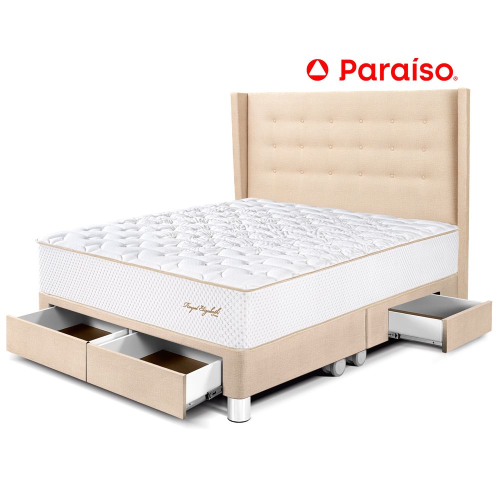 Dormitorio Cajones Royal Elizabeth Queen Cabecera Gold Champagne