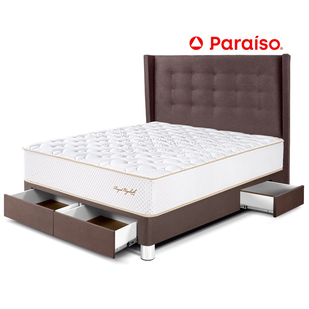 Dormitorio Cajones Royal Elizabeth 2 Plazas con Cabecera Gold Chocolate