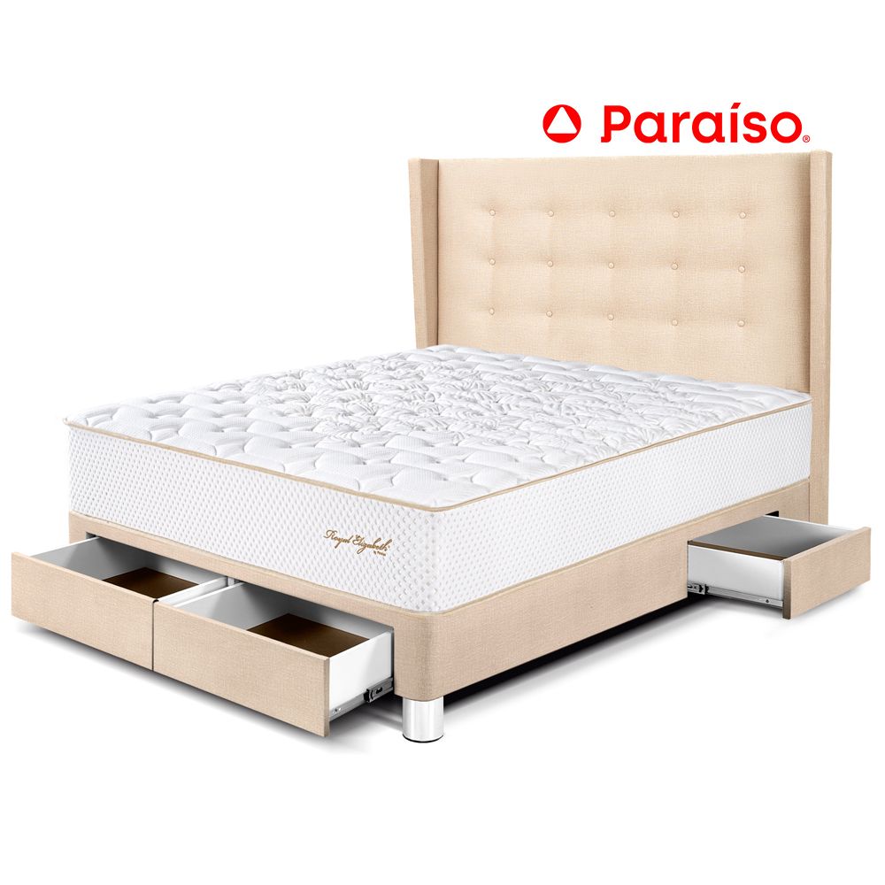 Dormitorio Cajones Royal Elizabeth 2 Plazas Cabecera Gold Champagne