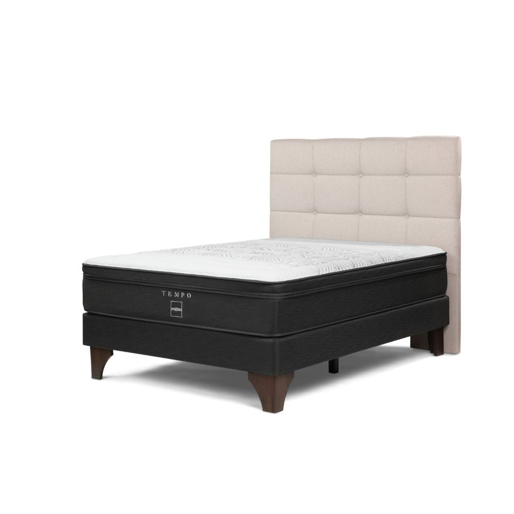 Cama Tempo 2 Plazas Respaldo Issey Niebla