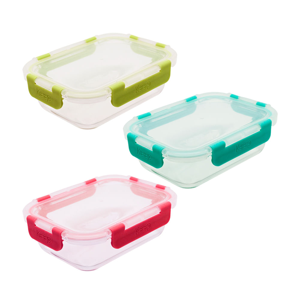 Taper de vidrio Hermético Rectangular 1040ml Keep