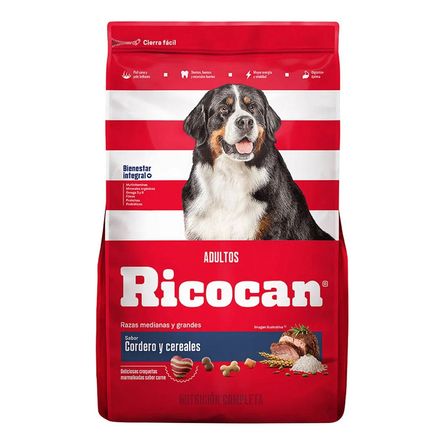 Comida Perro Adulto Mediano y Grande Ricocan Cordero 15kg