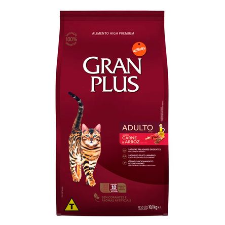 Comida para Gatos Adultos Gran Plus Sabor Carne y Arroz 10kg Comida para Gatos Adultos Gran Plus Sabor Carne y Arroz 10kg