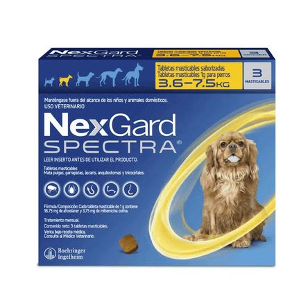 Antipulgas Perro Boehringer Nexgard Spectra S 3.5-7.5kg 3Tab