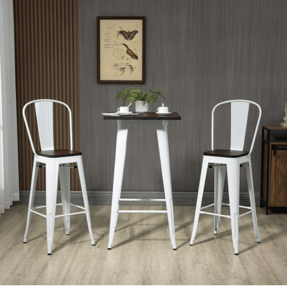 Mesa Bar + 2 Sillas Kualok Ventitas Home Wengue y Blanco