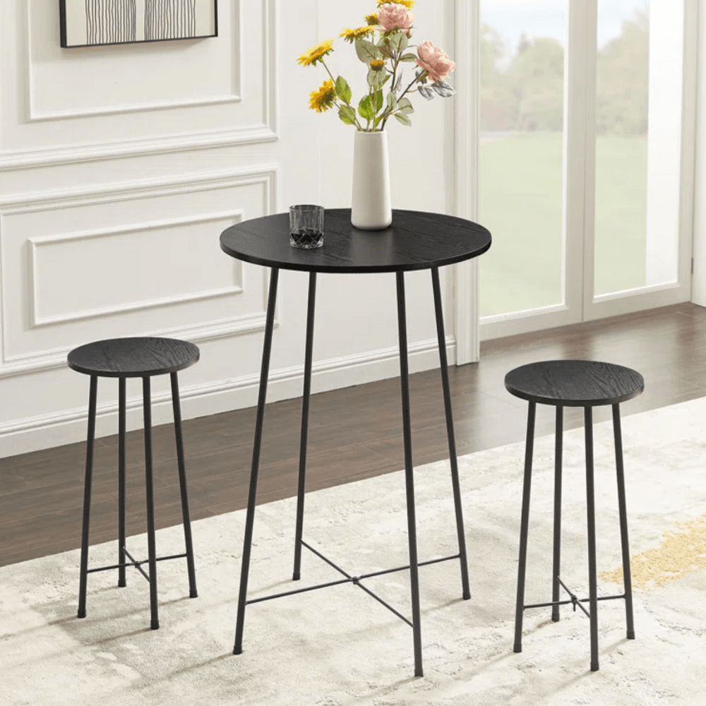 Mesa Bar + 2 Sillas Bosch Ventitas Home Negro