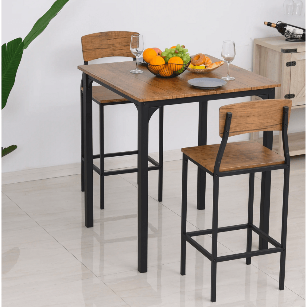 COMBO Mesa + Sillas Bar Karen Ventitas Home Caramelo y Negro