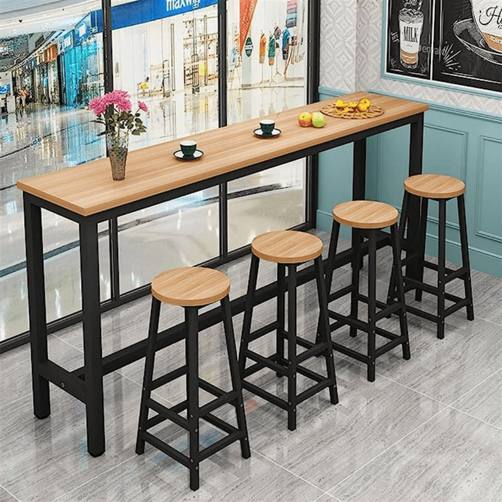 Mueble Bar Mesa + Sillas Octavia Ventitas Home Haya y Negro