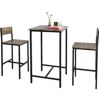 Mesa Bar + 2 Sillas Ivy Ventitas Home Carbón