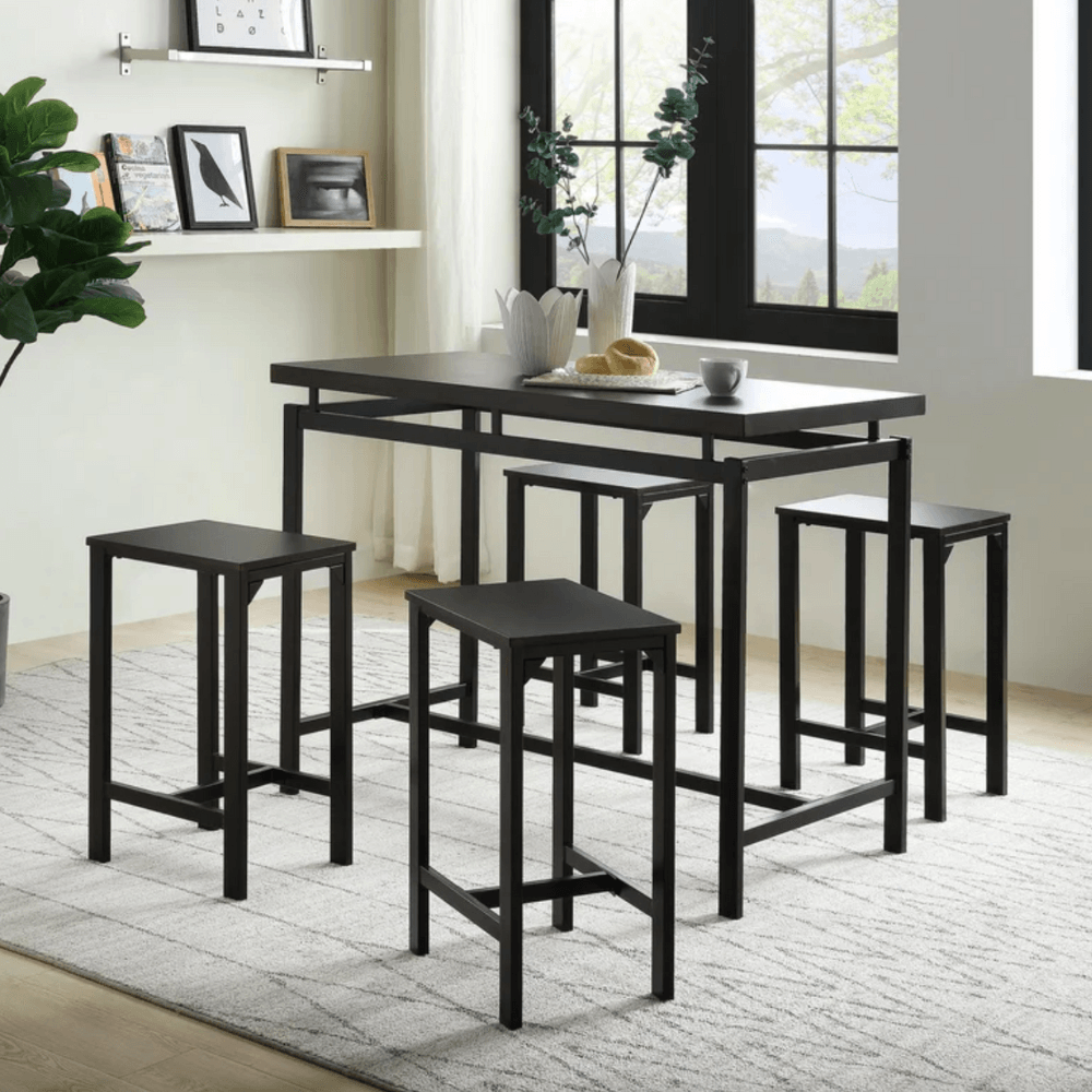 Mesa Bar + 4 Sillas Thalia Ventitas Home Negro