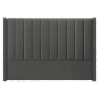 Cabecera Tapizada Listón LeMueble 2 Plazas Plomo Oscuro