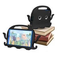 Funda de Goma con Diseño Pulpo Compatible con Tablet A8 10.5 SM-X200/X205 Negro