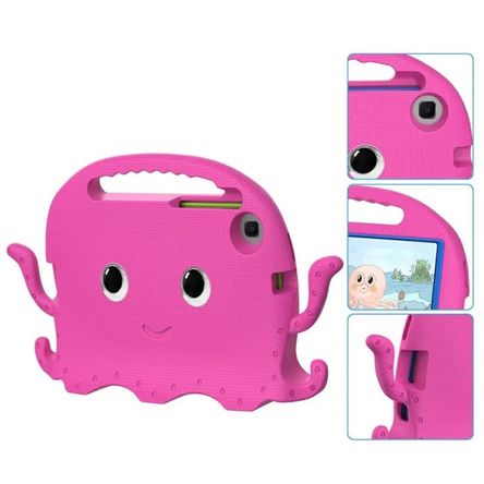 Funda de Goma con Diseño Pulpo Compatible con Tablet Lenovo M10 Plus 3ra Gen Fucsia