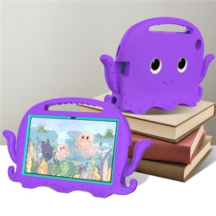 Funda de Goma con Diseño Pulpo Compatible con Tablet Lenovo M10 Plus 3ra Gen Morado