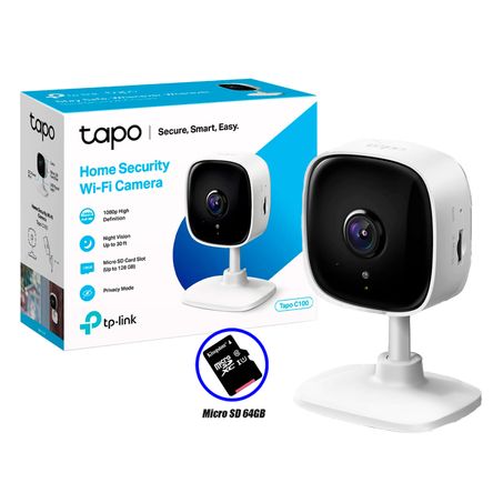 Cámara de Vigilancia Wi Fi Tp Link Tapo C100 1080P Fhd Sd 64Gb Tp-Link