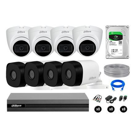 Cámaras Seguridad Dahua Kit 8 Full Hd 04 Cámaras Audio 1tb