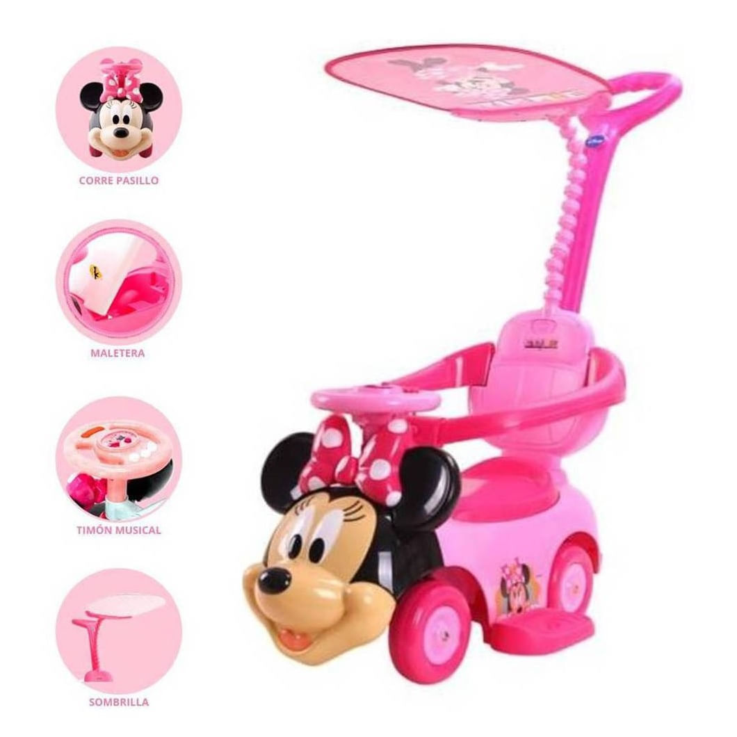 Correpasillo Carrito Infantil musical con Diseño grande Rosado