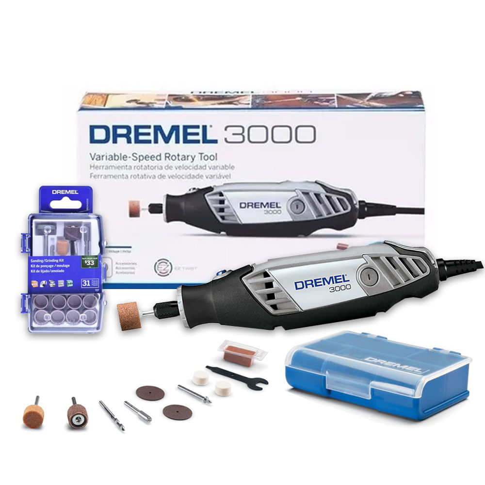 Minitorno 130W Dremel 3000 + Micro Kit de Accesorios 727 Dremel  0615.A00.1TA-000 - Promart