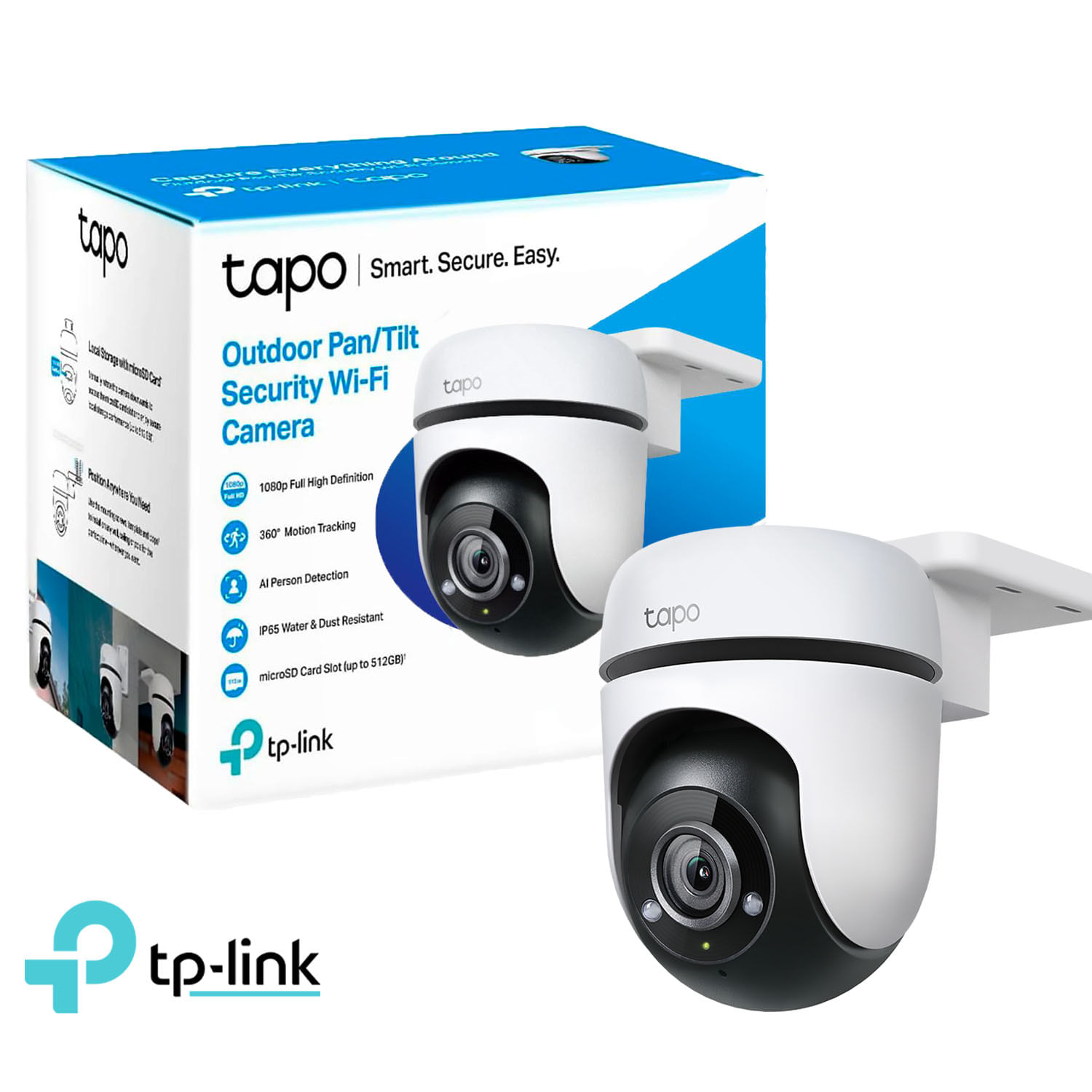 Cámara de Seguridad Wi Fi Exterior Tp Link Tapo C500 Giratoria 360 1080P Fhd