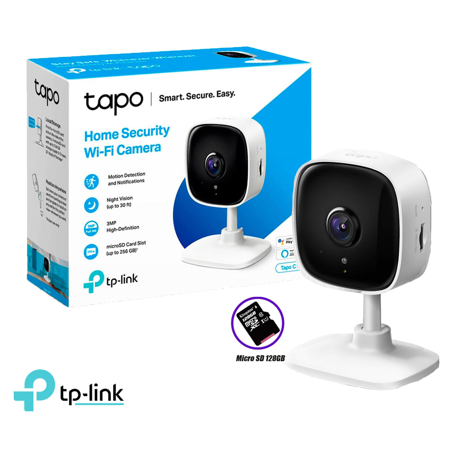 Cámara de Seguridad Wi Fi Tp Link Tapo C110 3Mp Sd 128Gb