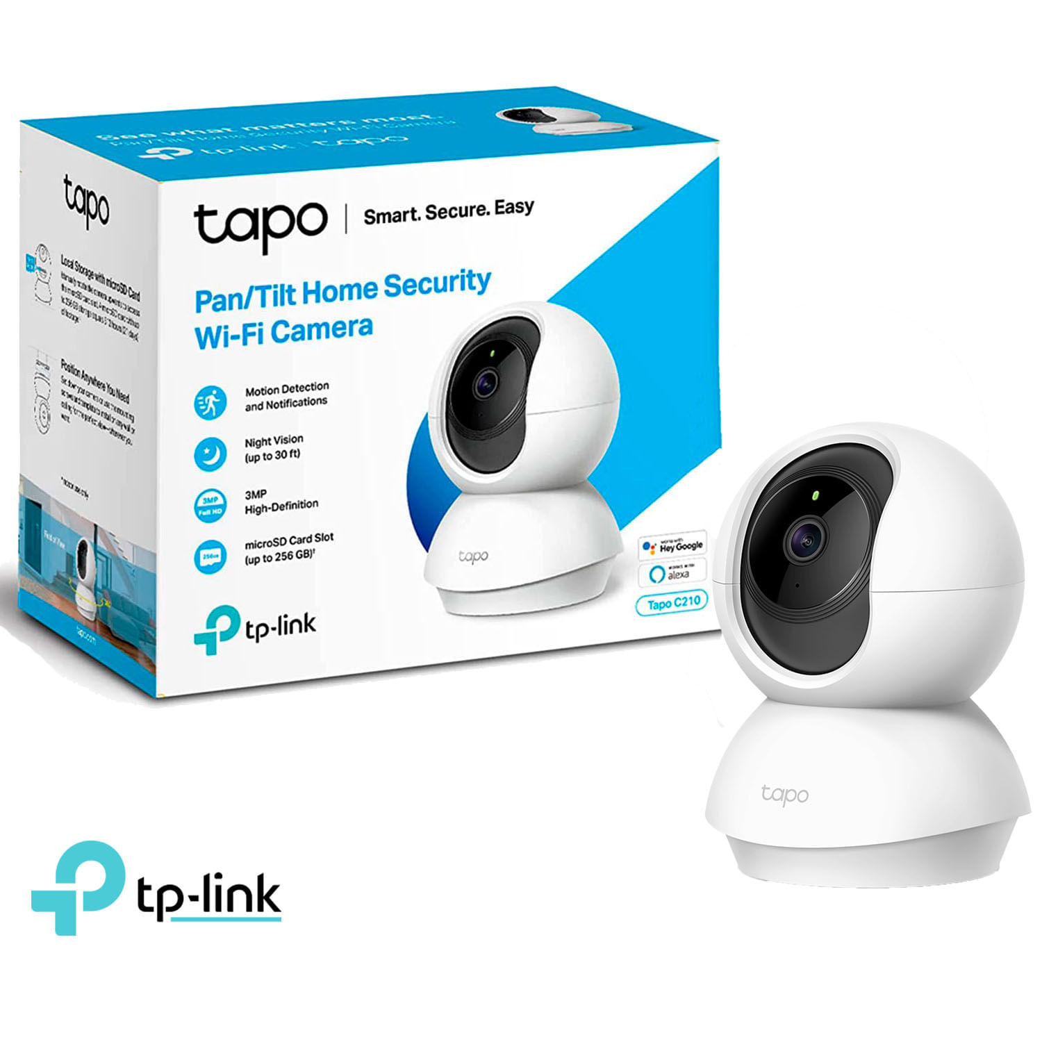 Cámara de Seguridad Wi Fi Tp Link Tapo C210 Giratoria 360 3Mp