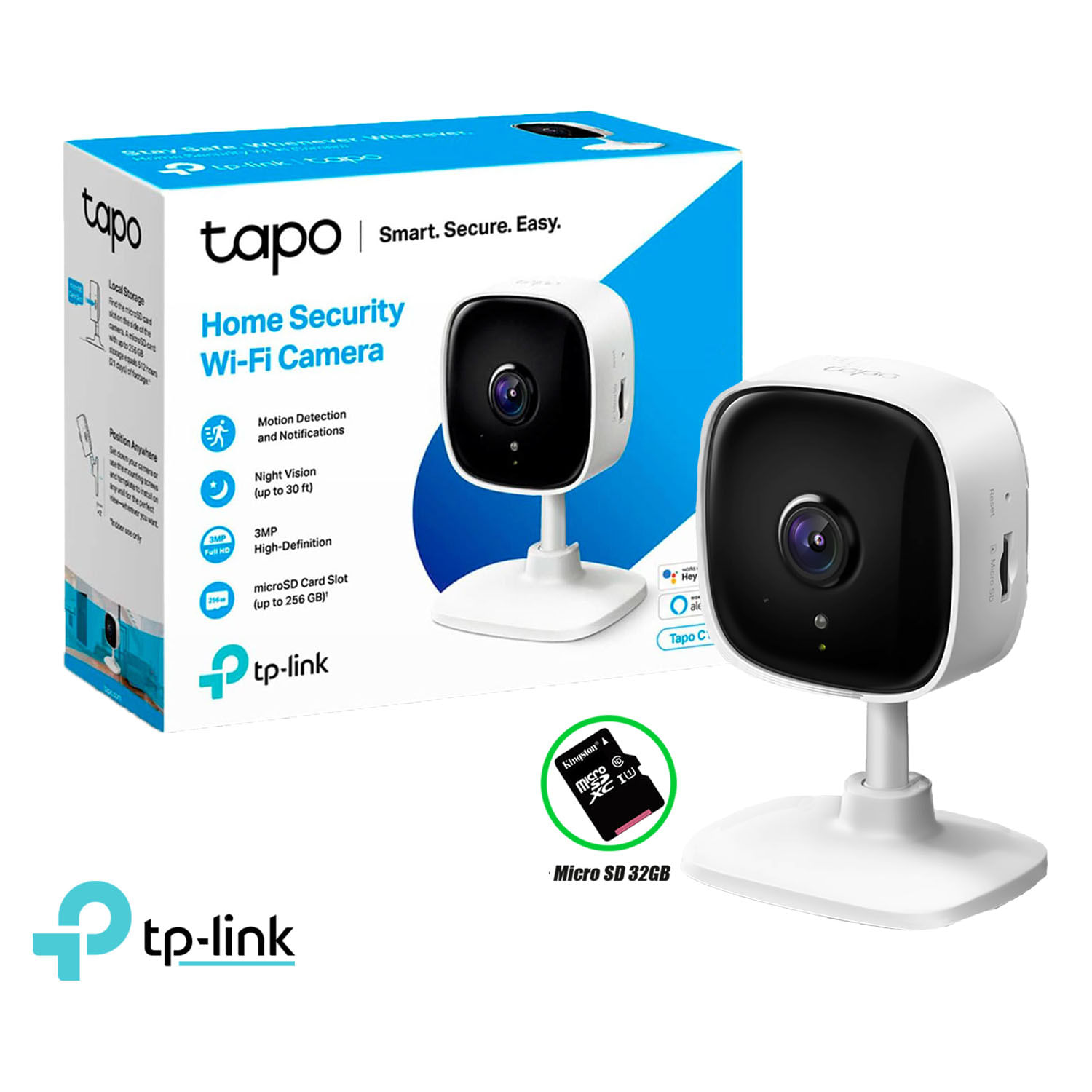 Cámara de Seguridad Wi Fi Tp Link Tapo C110 3Mp  Sd 32Gb