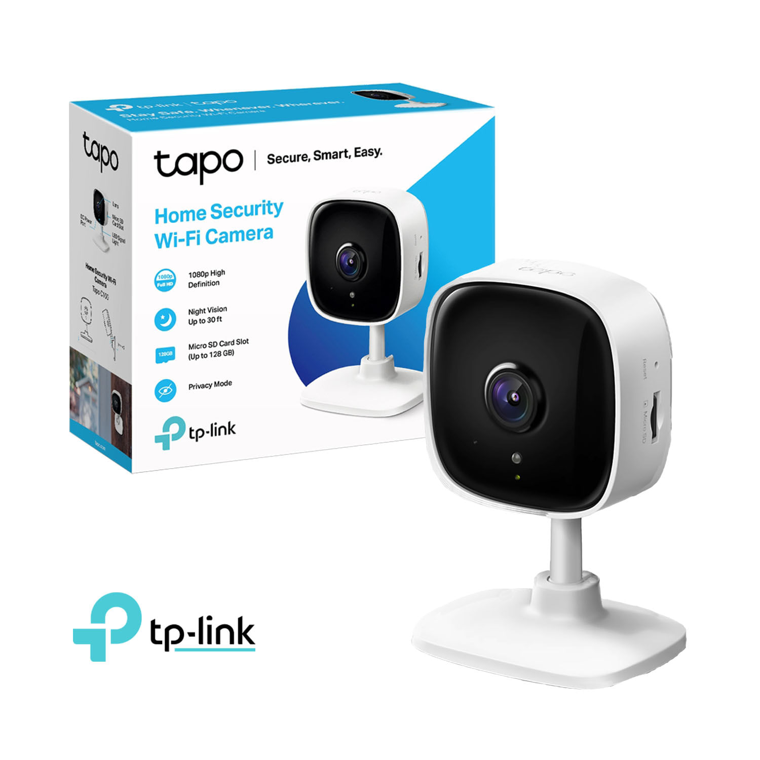 Cámara de Seguridad Wi Fi Tp Link Tapo C100 1080P Fhd