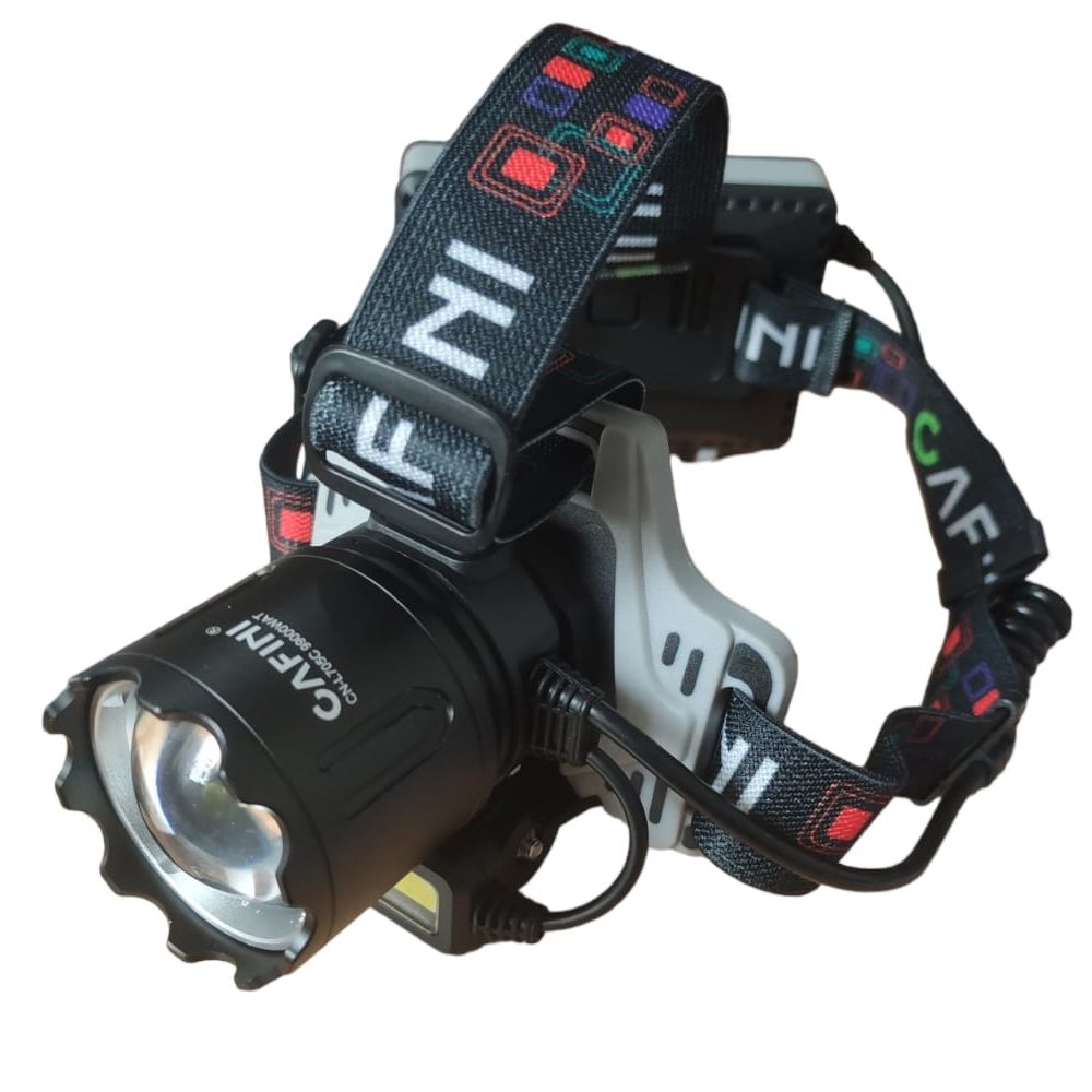Linterna frontal LED recargable con zoom 5W - Prendeluz