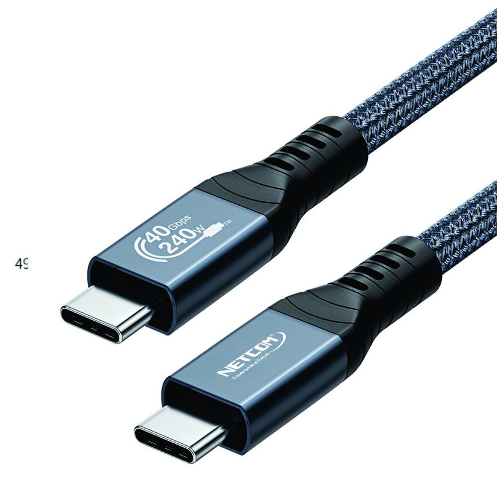 Cable USB-C Thunderbolt 4 NETCOM 60Hz 40Gbps 8K PD 240W 1 Metro - Promart