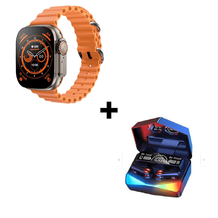 Combo Smartwatch N8 Ultra Plus Audífono Gamer M28