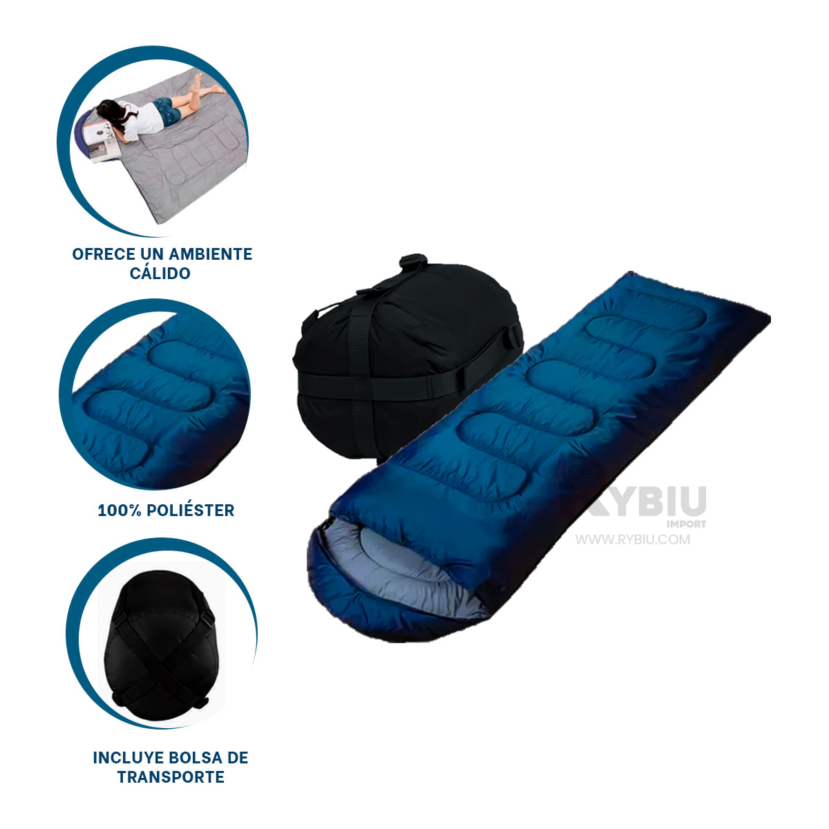 Camping Bolsa de Dormir Adultos Azul
